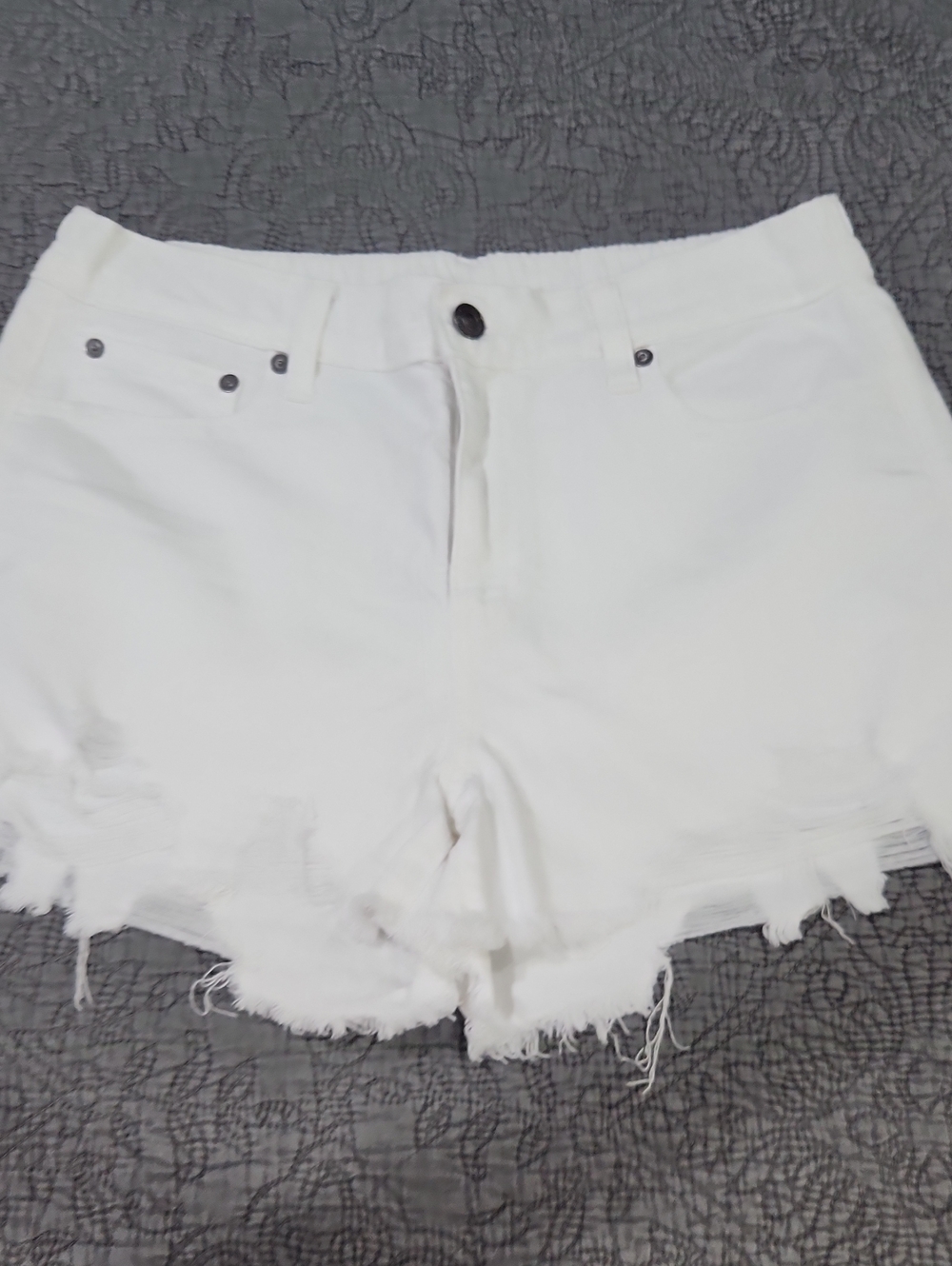 Aerie white distressed shorts